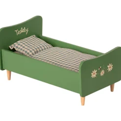 Wooden Bed For Teddy Dad in Dusty Green by Maileg