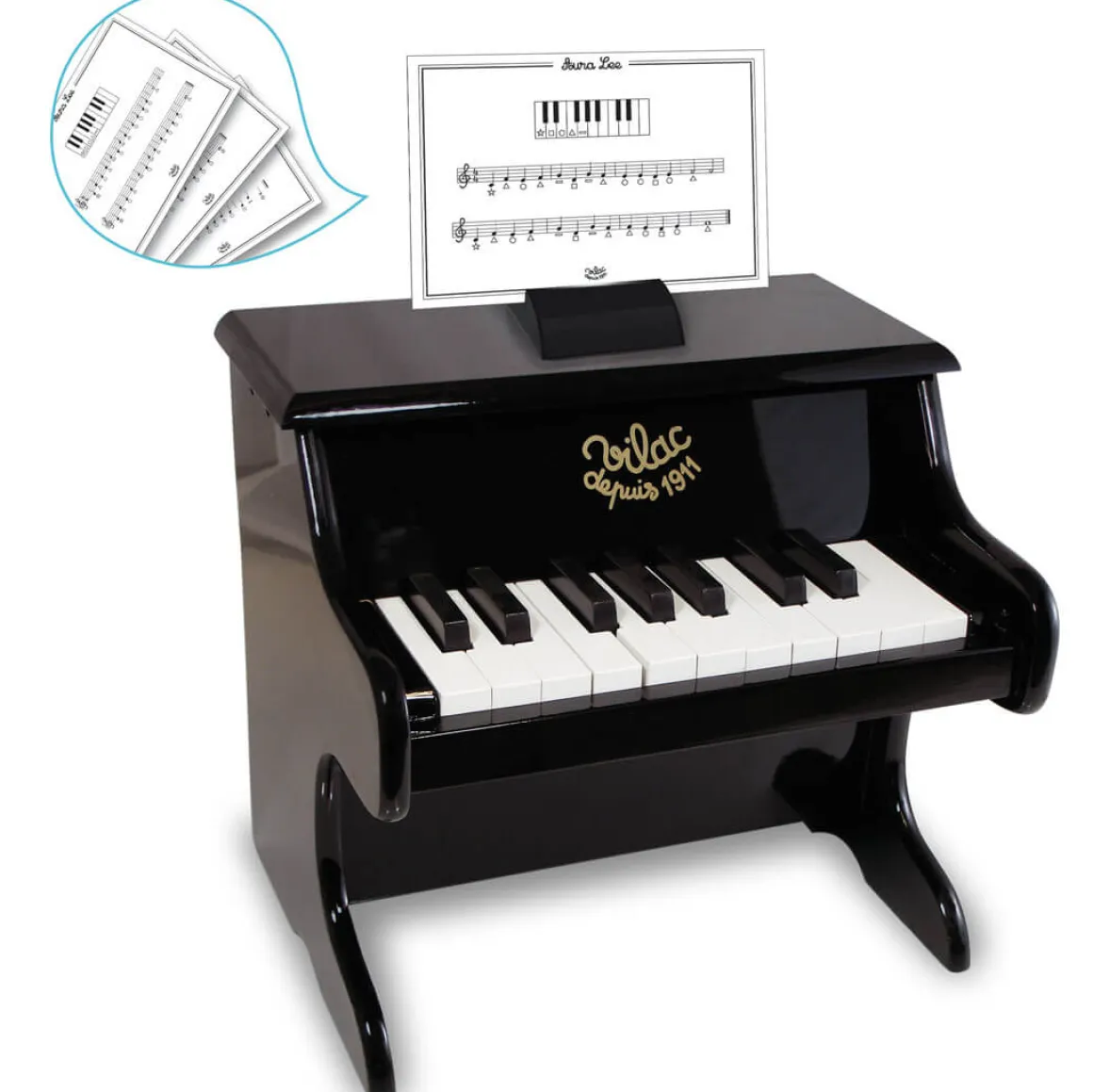 Wooden Piano in Black By Vilac