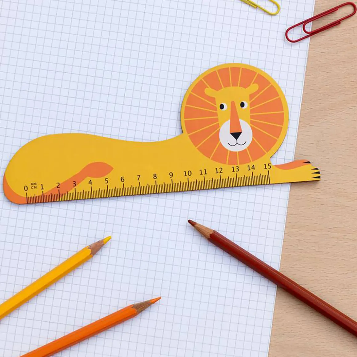 Wooden Ruler Lion by Rex London