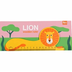 Wooden Ruler Lion by Rex London