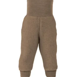 Wool Fleece Baby Pants with Waistband in Walnut Melange by Engel