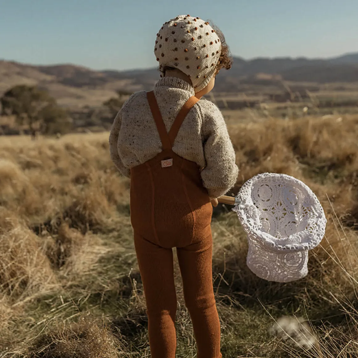 Woolly Footless Tights With Braces in Ginger by Silly Silas