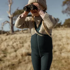 Woolly Footless Tights With Braces in Sapphire Blue by Silly Silas