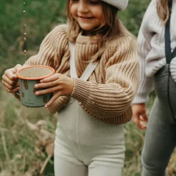 Woolly Footless Tights With Braces in Cream Blend by Silly Silas