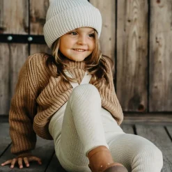 Woolly Footless Tights With Braces in Cream Blend by Silly Silas