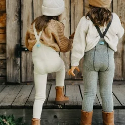 Woolly Footless Tights With Braces in Cream Blend by Silly Silas