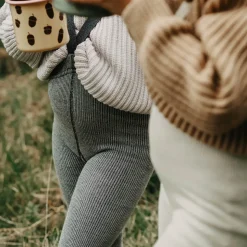 Woolly Footless Tights With Braces in Granite Grey by Silly Silas