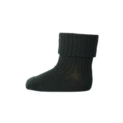 Wool Rib Ankle Socks in Dark Army by MP Denmark