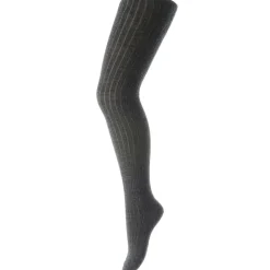 Wool Rib Tights in Dark Grey Melange by MP Denmark