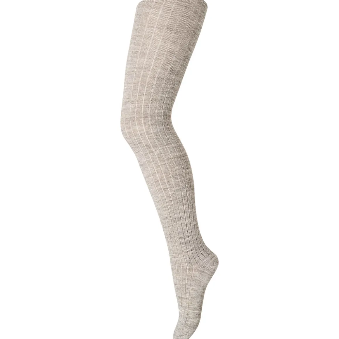 Wool Rib Tights in Light Brown Melange by MP Denmark