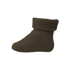 Wool Terry Baby Ankle Socks in Brown Melange by MP Denmark