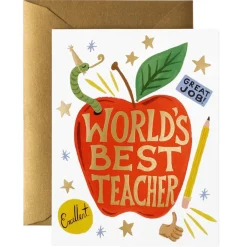 World's Best Teacher Greetings Card By Rifle Paper Co.