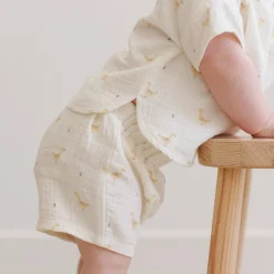 Woven Boxy Top + Short Set in Geese by Quincy Mae