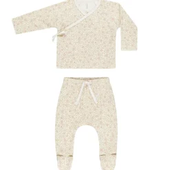 Wrap Top and Footed Pant Set in Primrose by Quincy Mae