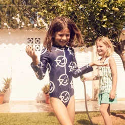 Wynken UV Long Sleeve Swimsuit in Bright Navy/Ecru by Wynken - Last One In Stock - 6 Years