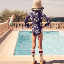 Wynken UV Long Sleeve Swimsuit in Bright Navy/Ecru by Wynken - Last One In Stock - 6 Years
