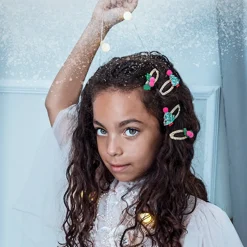 Xmas Tree Glitter Hair Clips by Rockahula