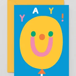 Yay Balloon Greetings Card by Susie Hammer for Wrap