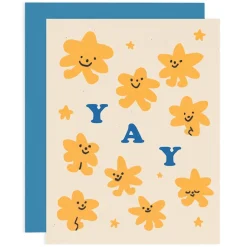 Yay Stars Greetings Card by Maria Ramos for Wrap