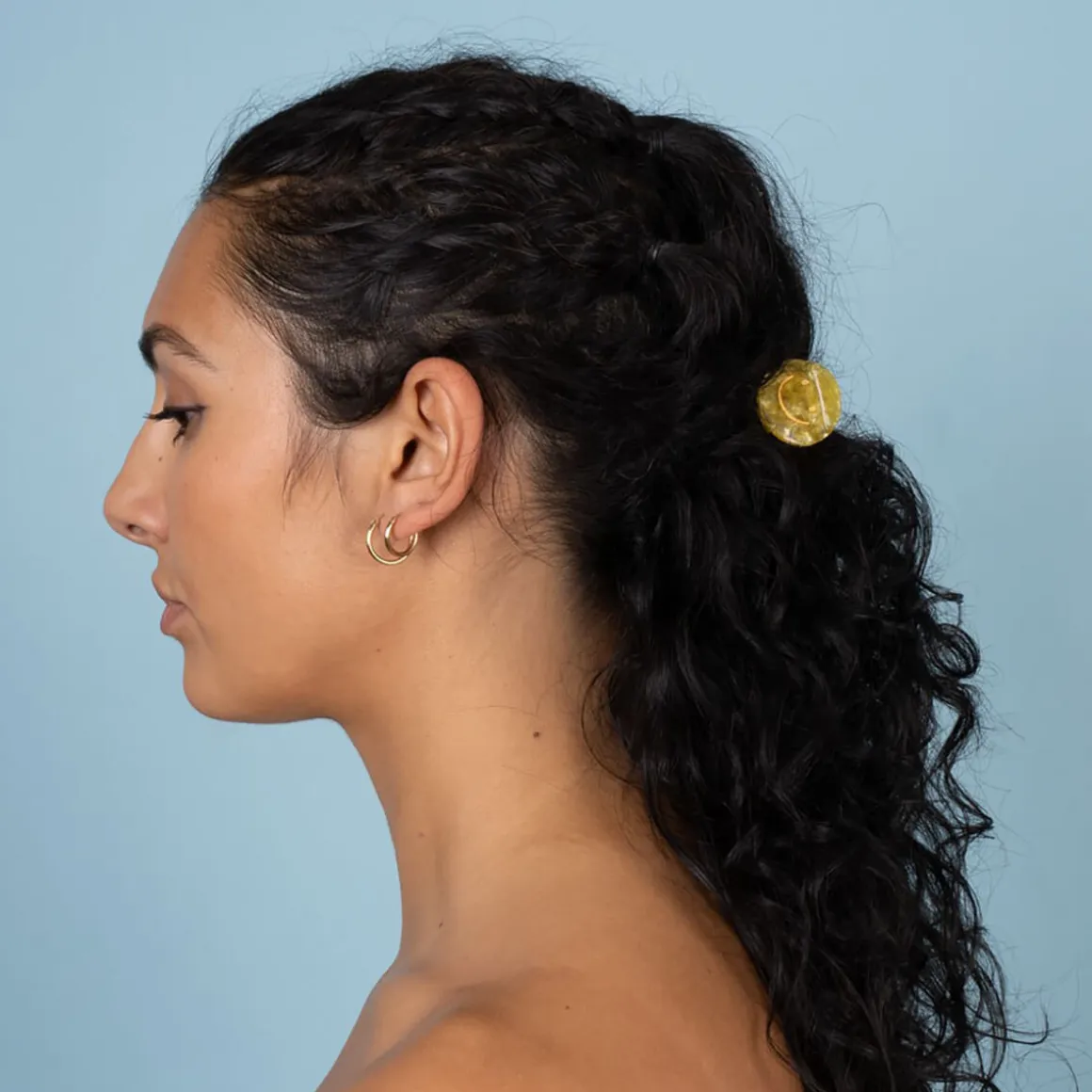 Yellow Smiley Mini Hair Claw by Coucou Suzette