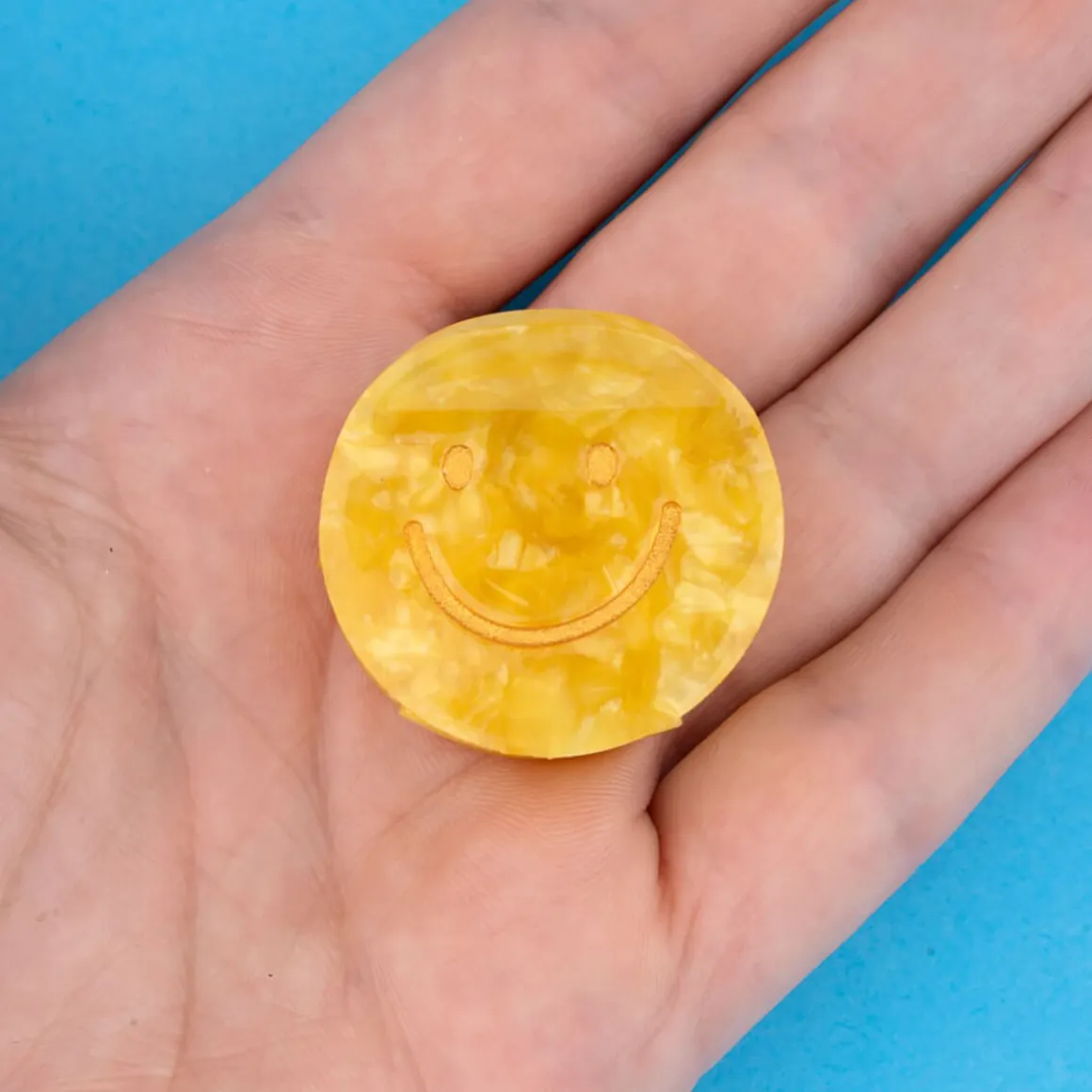 Yellow Smiley Mini Hair Claw by Coucou Suzette