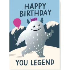 Yeti Birthday Greetings Card by Stormy Knight