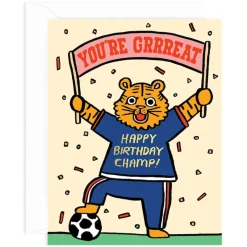 You're Grrreat Birthday Greetings Card by Alice Bowsher for Wrap