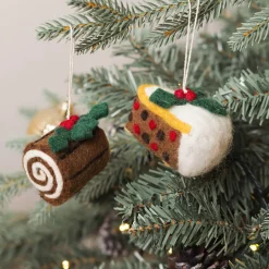 Yule Log Felt Hanging Christmas Decoration by Amica