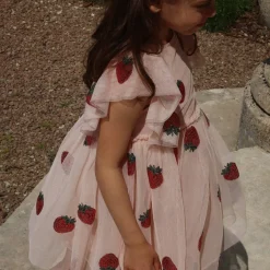 Yvonne Frill Dress in Strawberry by Konges Slojd