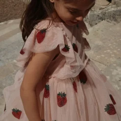 Yvonne Frill Dress in Strawberry by Konges Slojd