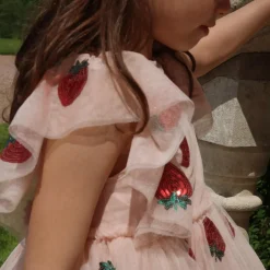 Yvonne Frill Dress in Strawberry by Konges Slojd