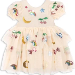 Yvonne Puff Dress in Rainbow Twinkle by Konges Slojd