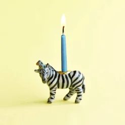 Zebra Party Animal Ceramic Cake Topper by Camp Hollow