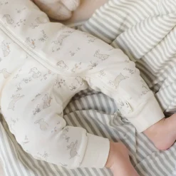 Zip Long Sleeve Sleeper in Bunnies by Quincy Mae