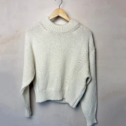 Zoe Cotton Sweater in Natural by Le Bon Shoppe