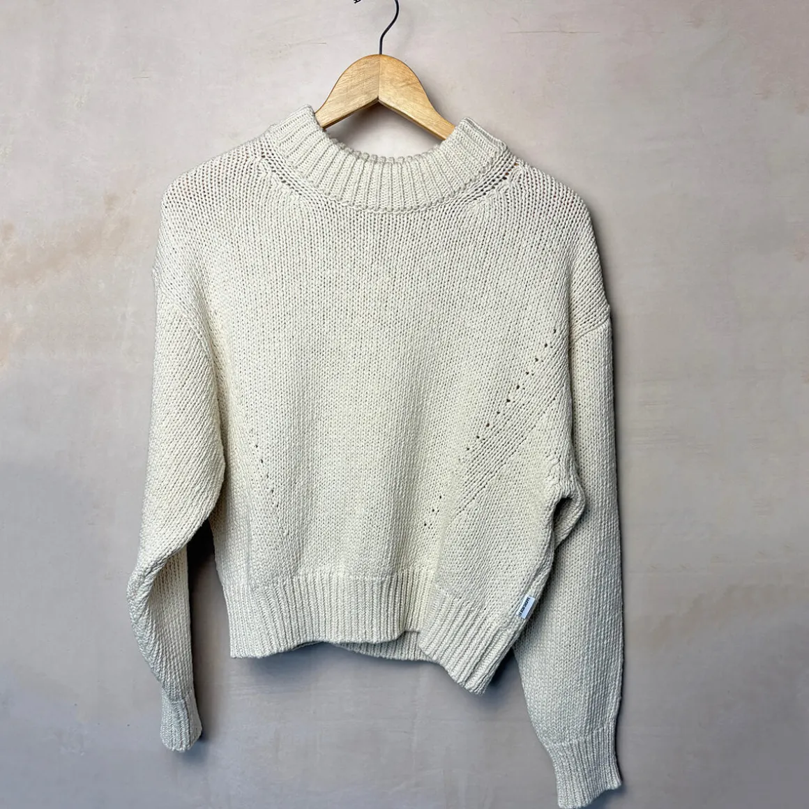 Zoe Cotton Sweater in Natural by Le Bon Shoppe